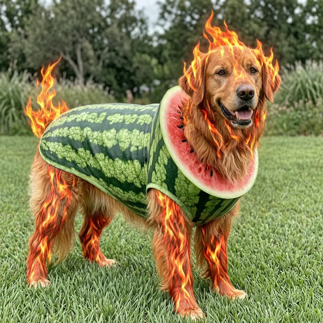 hybrid of dog fire and watermelon