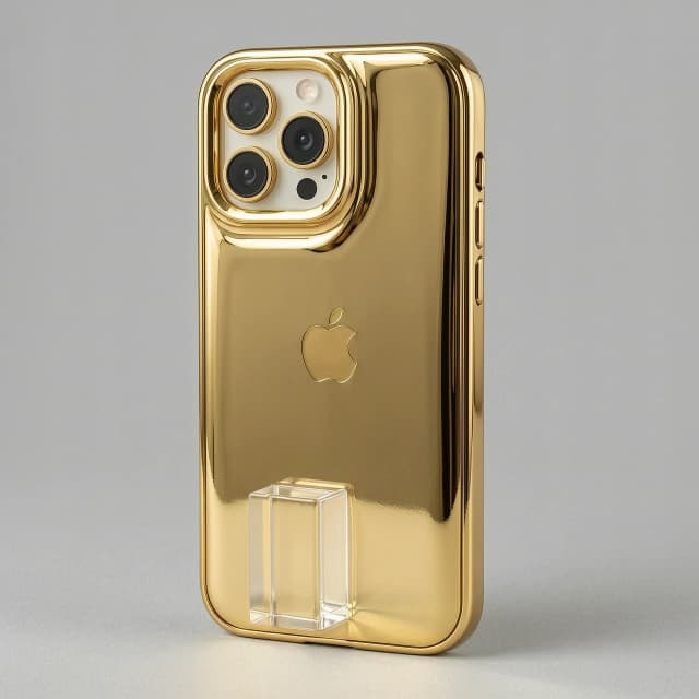 Итак, берем, короче, чехол для iPhone 17 Pro Max и делаем его зеркально-никельным.
Отступаем 2 сантиметра ниже модуля камеры и заливаем, делаем, короче, этот самый из жидкого пластика, прозрачный, короче, стеклянный стеклянный.  куб,  шириной 4 сантиметра и высотой 5 сантиметров и толщиной 6 миллиметров.
Это не чехол не 17 Pro Max, это чехол 17 Pro.  А мне нужен 17 Pro Max.
Сделай его чехол, который будет зеркально-золотым.
Сделай этот чехол зеркально золотой.
Теперь отступаем 2 см ниже от модуля камеры и заливаем с эпоксидки прозрачный куб 3 см шириной по центру и 4 см высотой и 6 мм толщиной.