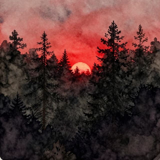 создать картину Из-за леса, леса темного,
Подымалась красна зорюшка акварельная живопись