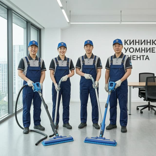 Профессиональный клининг уборка команда корейцы и русские с оборудованием