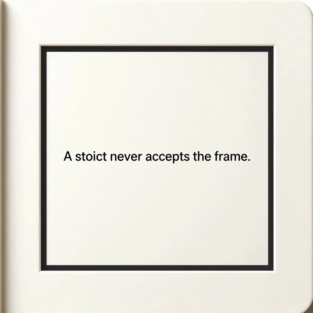 A stoic never accepts the frame.
They calmly force the manipulator to explain it.
