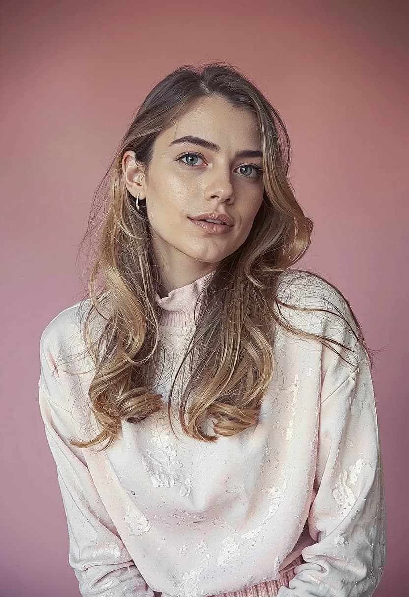Ambrototype  Photographer: Gemma Anton, Styling: Manon Gauthier and Photographer: Rute Reimao pale pink, fuchsia on white, interference, matte, pale beige, velvet, silvery, vibrations, pose and angle, long hair, panning, multi-layer printing, graphic design, white gouache, lilac, misty, collage, micrographics, IKEA style, graphic design