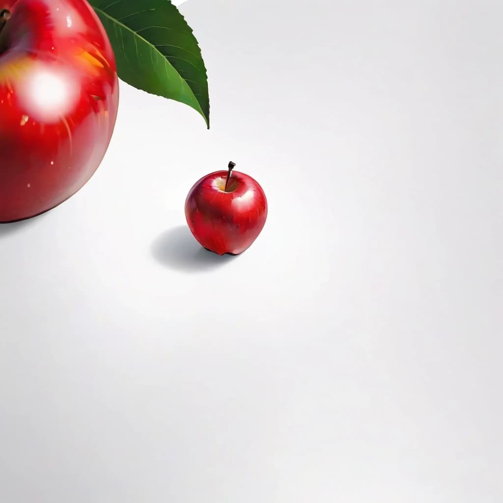 a red apple on a white table