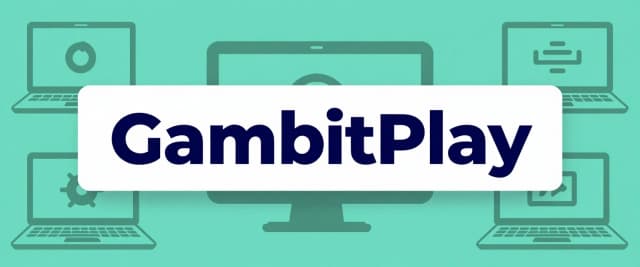 Create a gaming banner for a YouTube channel that integrates with the channel name "GambitPlay," using a computer-themed background.