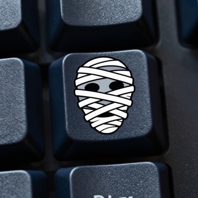 A mummy face keycap engraved on the entire key in an enlarged size for the gaming keyboard