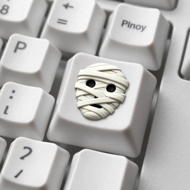 A mummy face keycap engraved on the entire game keyboard key