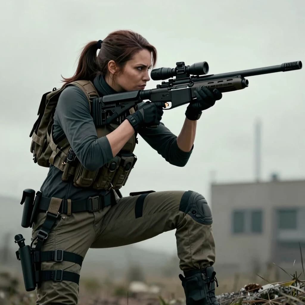 Quiet  из Metal Gear Solid V  , девушка снайпер , залезла  ко мне на плечи ,