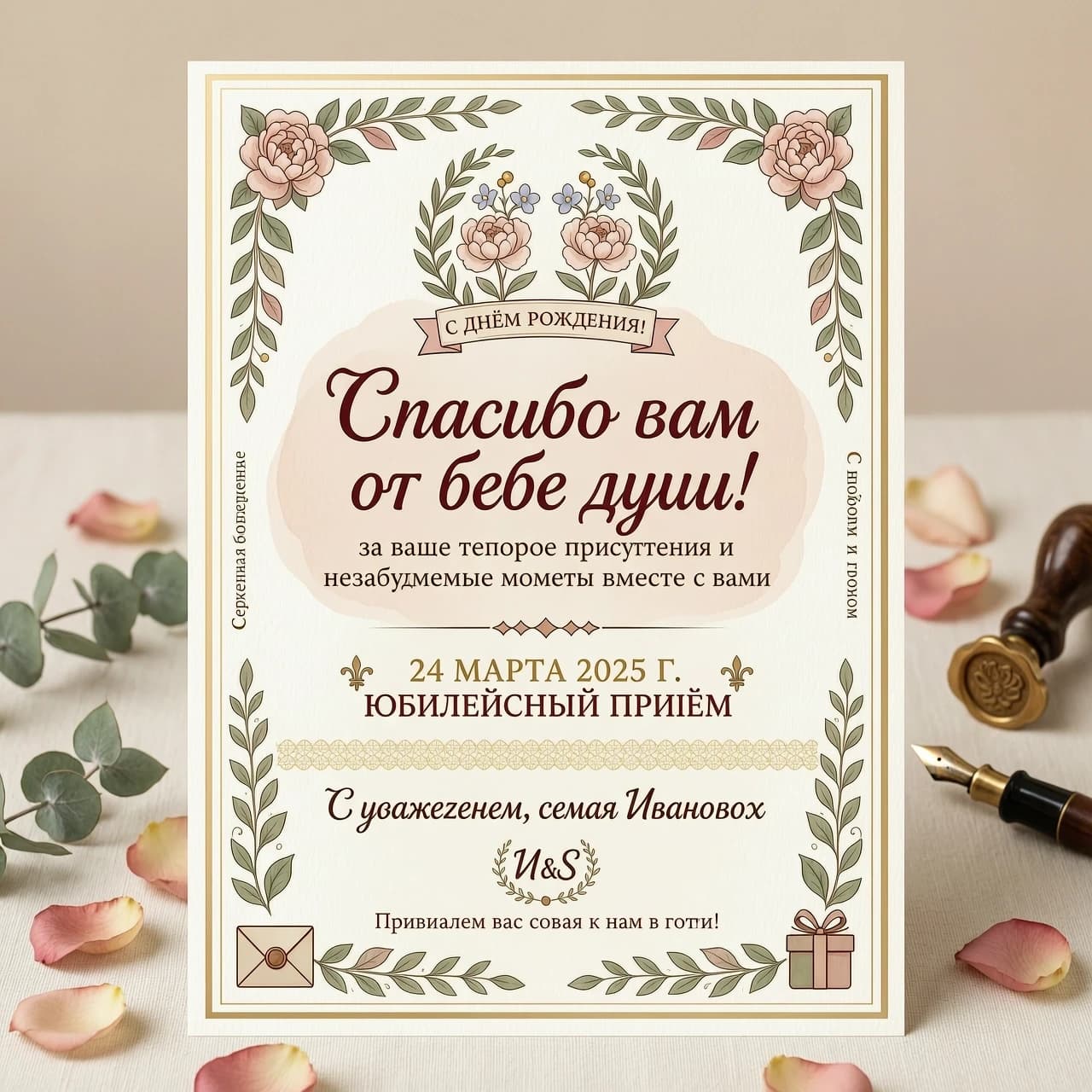 картинка для мини-открытки-благодарности для гостей от юбиляра