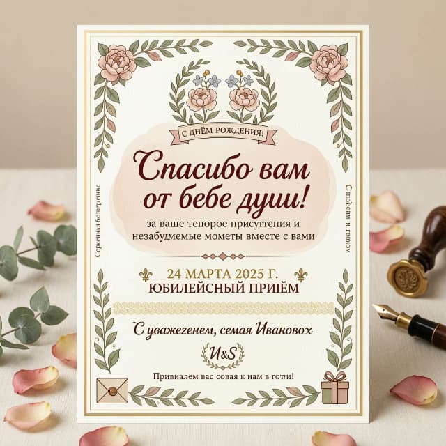 картинка для мини-открытки-благодарности для гостей от юбиляра