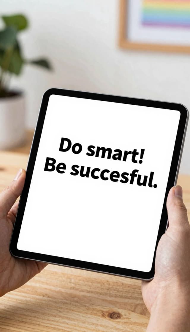 Design a striking premium vertical roll-up banner for a private family school, exact size 0,85×2 meters. The banner must be shown STRICTLY FRONTALLY, perfectly flat and symmetrical, without perspective, rotation or visible side edges. At the TOP, display exactly: "Do smart! Be successful" "Электронный журнал Для частных семейных школ" Make the headline large, elegant and highly readable. Create a dynamic visual identity combining smart education, family and digital technology. Use a modern tablet or smartphone with an elegant digital school interface, abstract glowing connections, geometric forms and flowing digital lines. Concentrate the main decorative and technological elements around the TOP and BOTTOM portions of the banner. Keep the MIDDLE completely open as a large clean area specifically reserved for additional text to be added later. No objects, illustrations or busy patterns should overlap this central area. Use a calm white-to-very-light-fuchsia background or subtle gradient in the middle for maximum text readability. Dominant FUCSHIA palette with deep violet, dark plum, soft pink, white and graphite accents. Sophisticated, energetic, intelligent and trustworthy, with a premium contemporary technology aesthetic. Strict front-facing presentation, flat graphic design, precise vertical proportions, strong hierarchy and generous negative space. No perspective, no angled roll-up, no room or exhibition environment, no additional text, no random typography, no cartoon characters, no clutter.