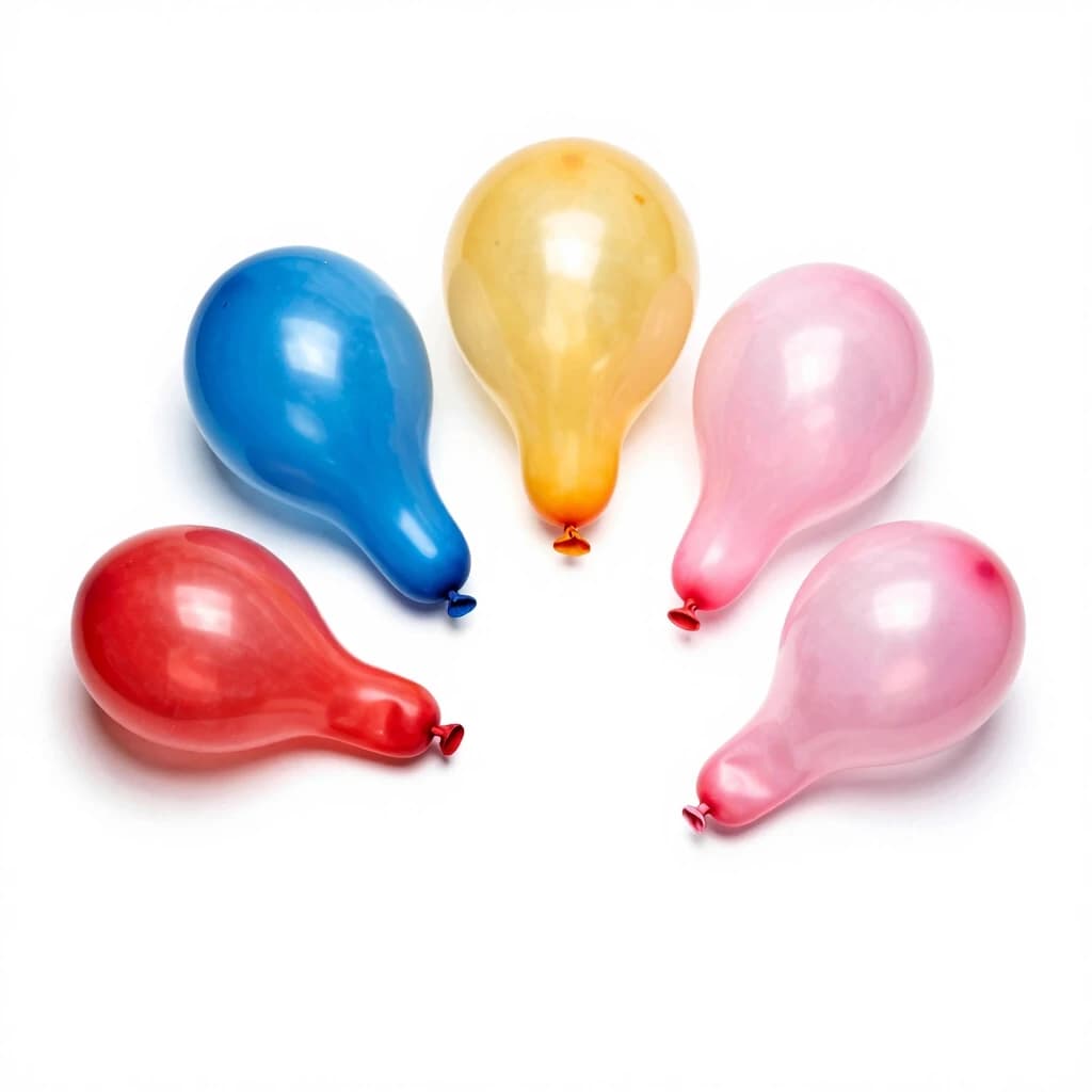 balloons that are not inflated lie beautifully on a light background