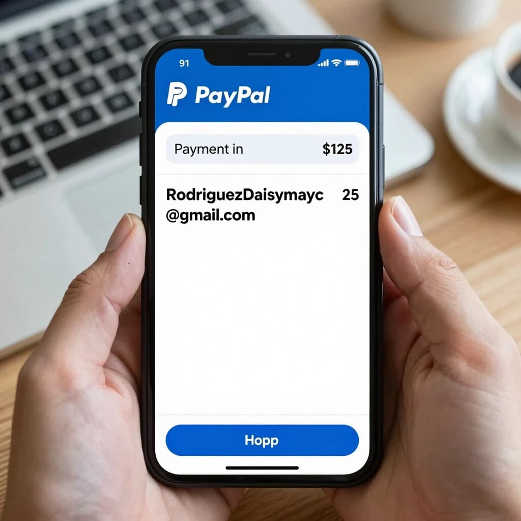 Payment in PayPal in the mobile version for $125 to rodriguezdaisymayc@gmail.com with all data, transaction number