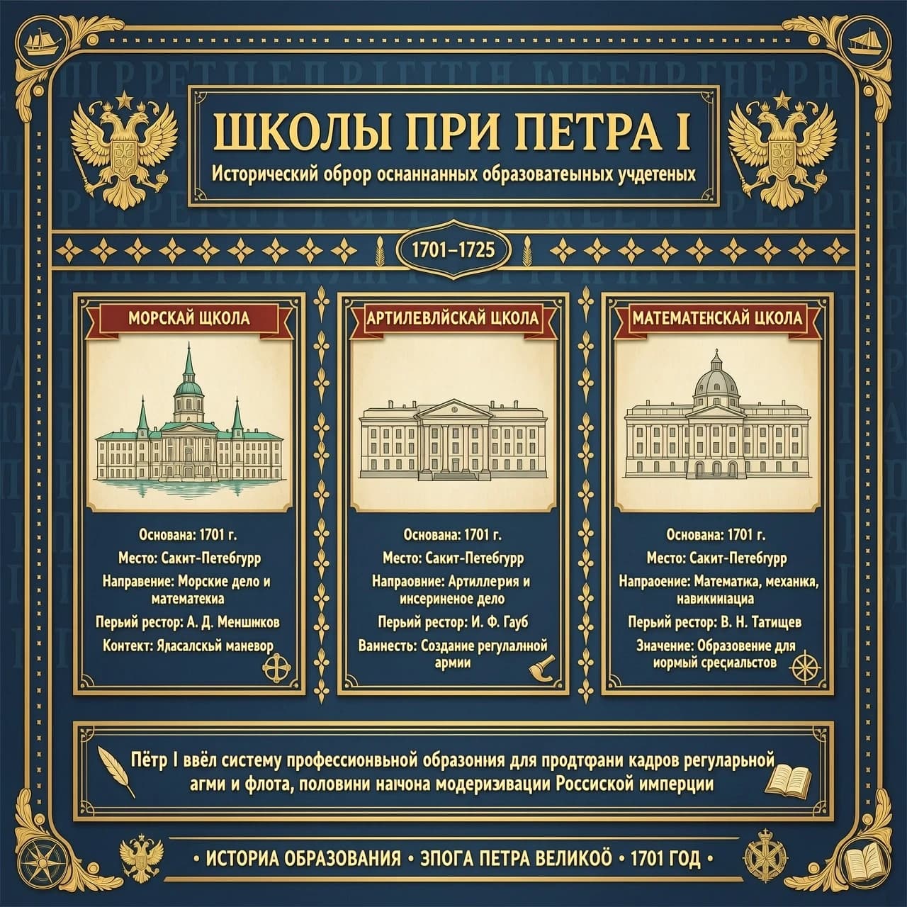 ШКОЛЫ ПРИ ПЕТРЕ 1