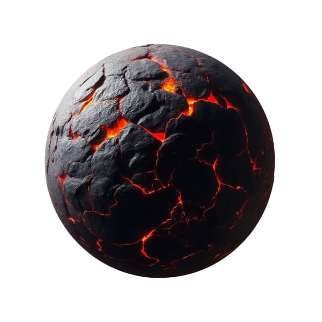 Award-winning professional photo on a pristine white background. A masterpiece, stunningly beautiful. A planet completely covered in molten lava.