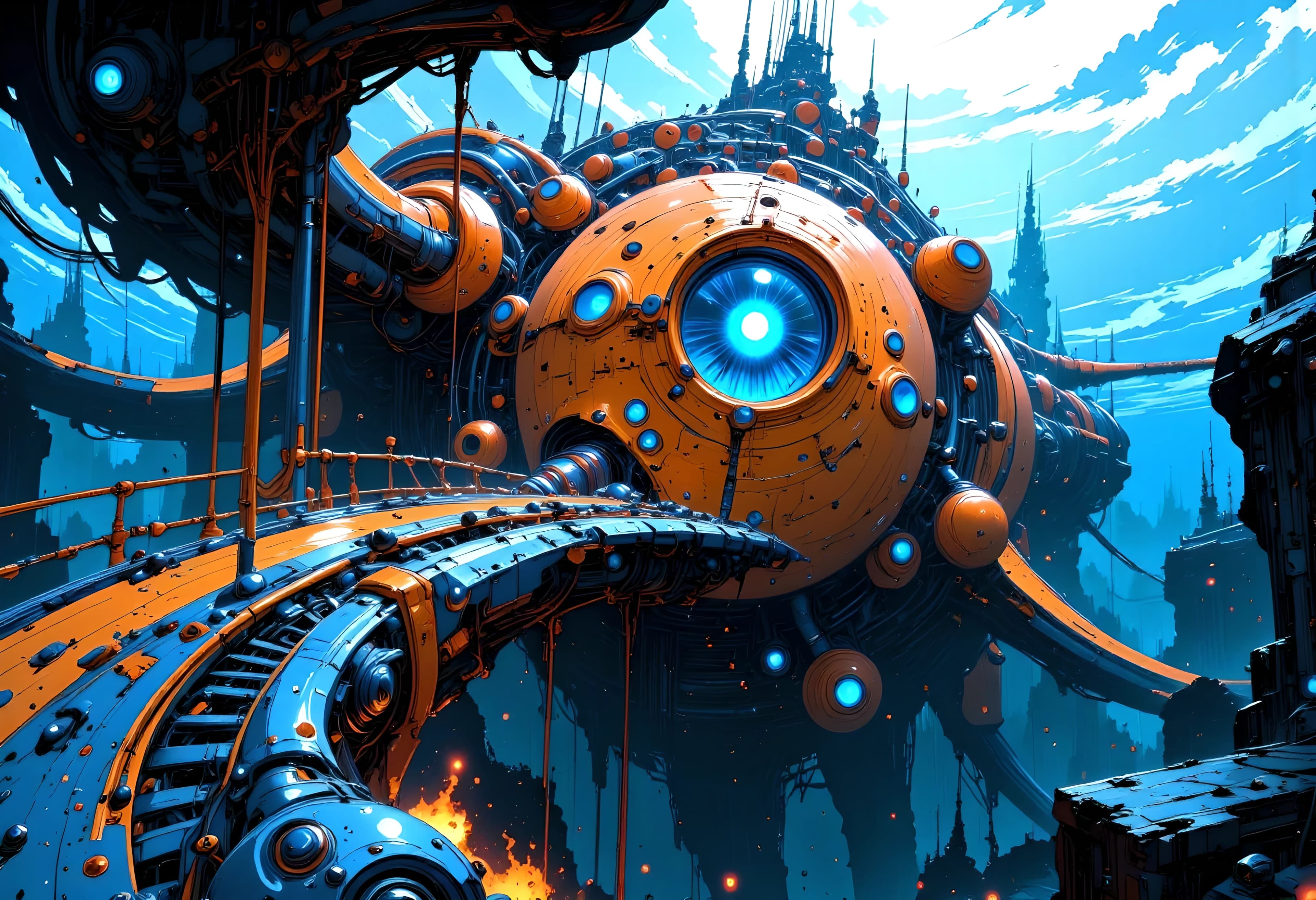 Futuristic underwater military base in the oceanic depts