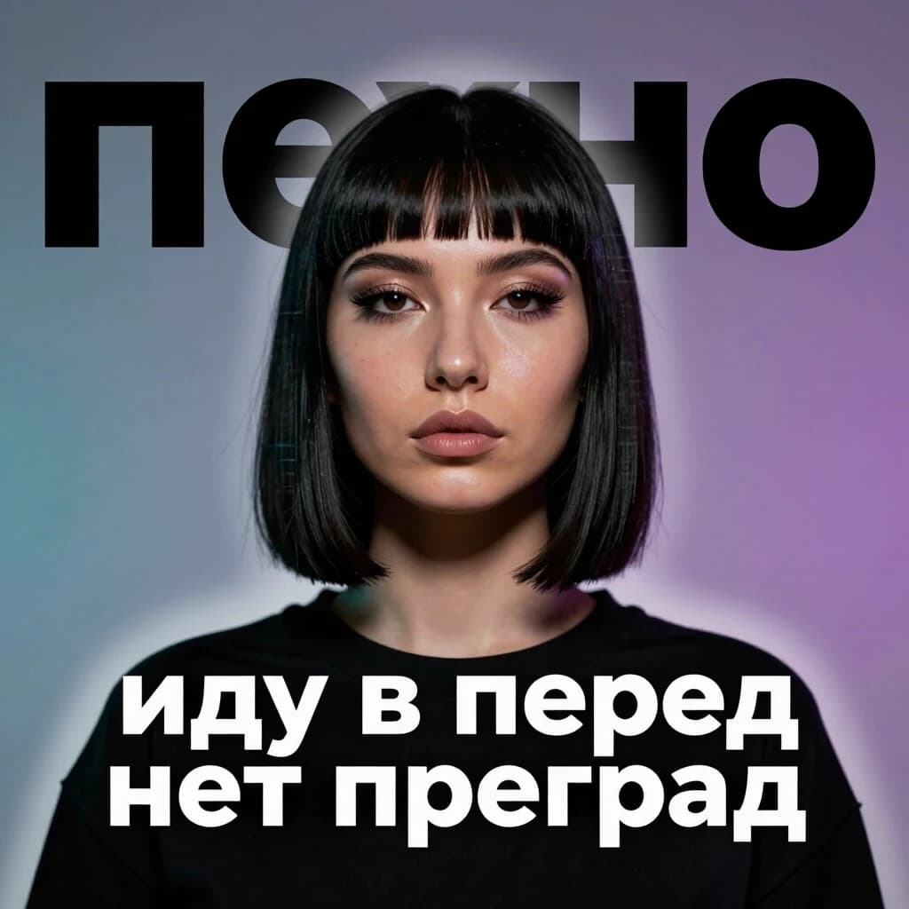 Обложка для трека в стиле техно. модный стиль "иду в перед нет преград"