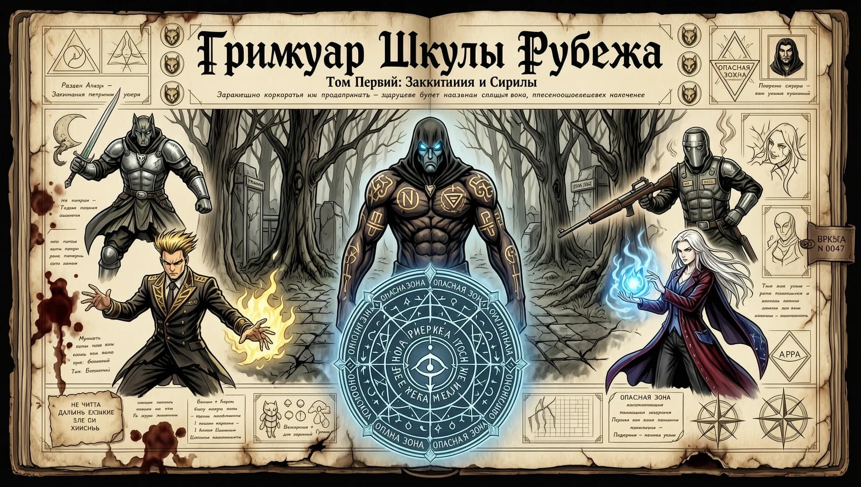 Гримуар Школы Рубежа (Игры ведьмак, сталкер. Аниме атака титанов, джоджо. Манга фентези)