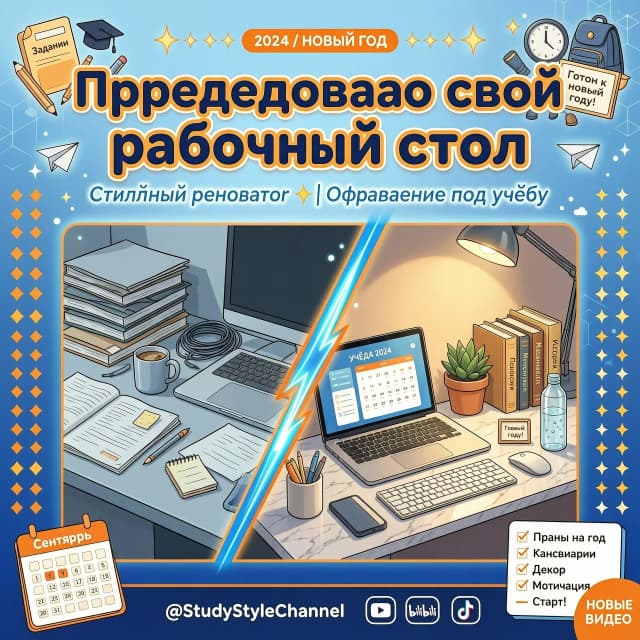 стильная обложка для видео переделываю свой рабочий стол к учебному году