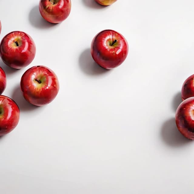 a red apple on a white table