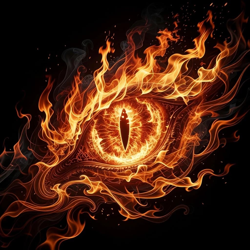 The Fiery Eye
The picture shows flames in the shape of a dragon's pupil dancing on a black background. They resemble an explosion of energy, glowing in bright yellow and orange hues. The fire looks dynamic due to the wavy lines that create a sense of movement. There is a bright light source in the center, around which energy is radiating. (Style): art design, rococo, Baroque, close-up. The inner light. High quality, 4k resolution, intricate details