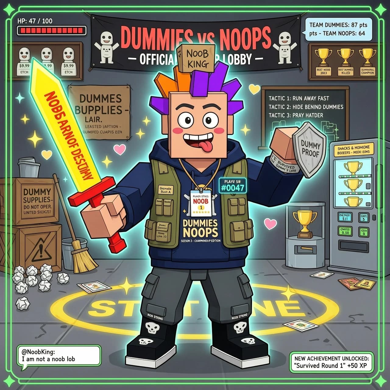Roblox аватарка из игры Dummies vs Noobs