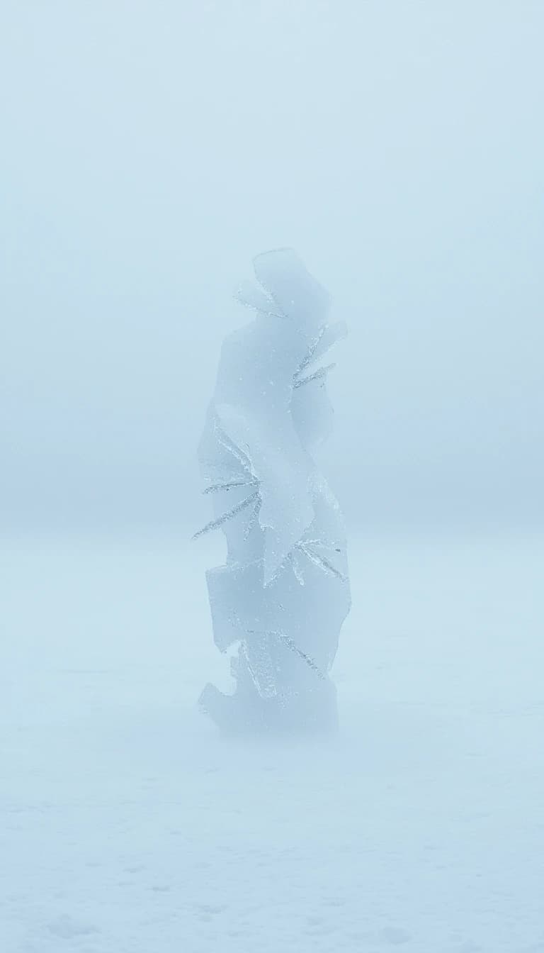 застывшая в абсолютной тишине. A fantasy disproportionately sized and asymmetrically positioned little high detail. soft background