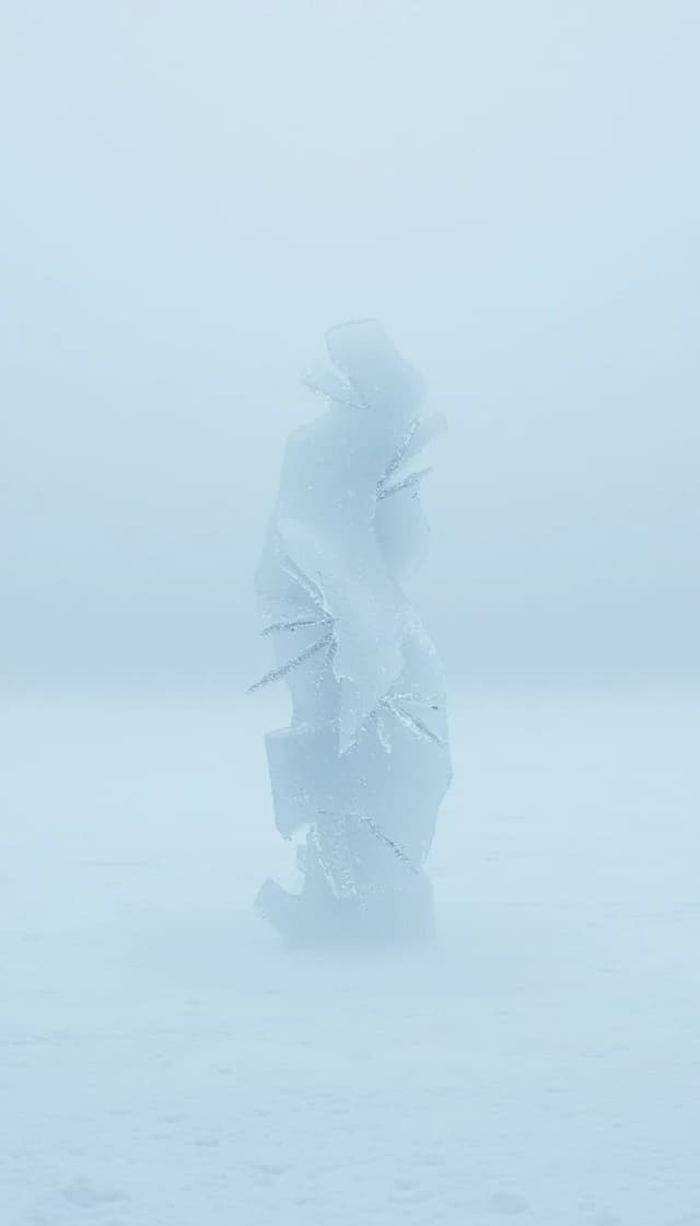 застывшая в абсолютной тишине. A fantasy disproportionately sized and asymmetrically positioned little high detail. soft background