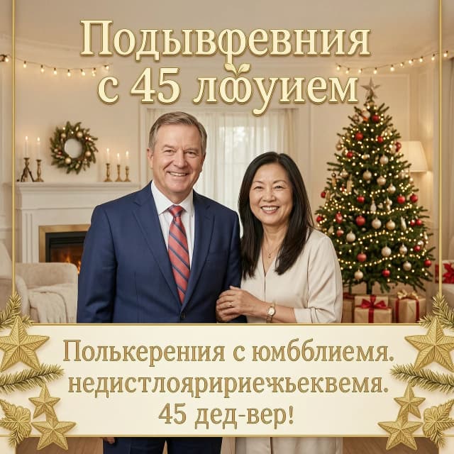 К фото добавить поздравления с юбилеем 45 летием