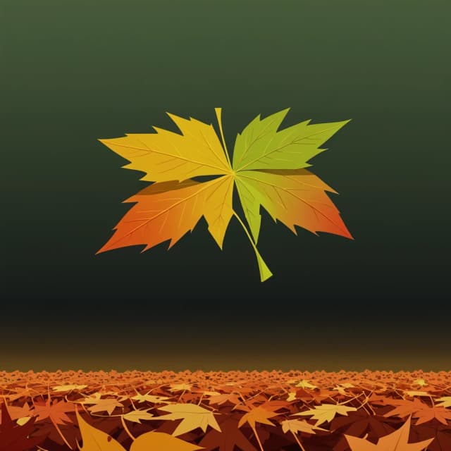 Digital image with double exposure and overlay of layers and textures. Vector graphics. The word "OCEHb" is made of gold, crimson and green skeletonized textured autumn leaves in various shades of yellow, orange, green and red. An unusual font made of autumn leaves. A very detailed and impressive font. Font and background contrast, fading, gradient. Background: a lot of dark with light ornaments. Delicate elements of the floral pattern. Gothic, decorative style, Art Nouveau. Abstract vector fractal pattern, Zentangle, Gothic, dark art. In the style of Alphonse Mucha, Gustav Klimt, Aubrey Beardsley and Roman Tirtov. High level of detail.