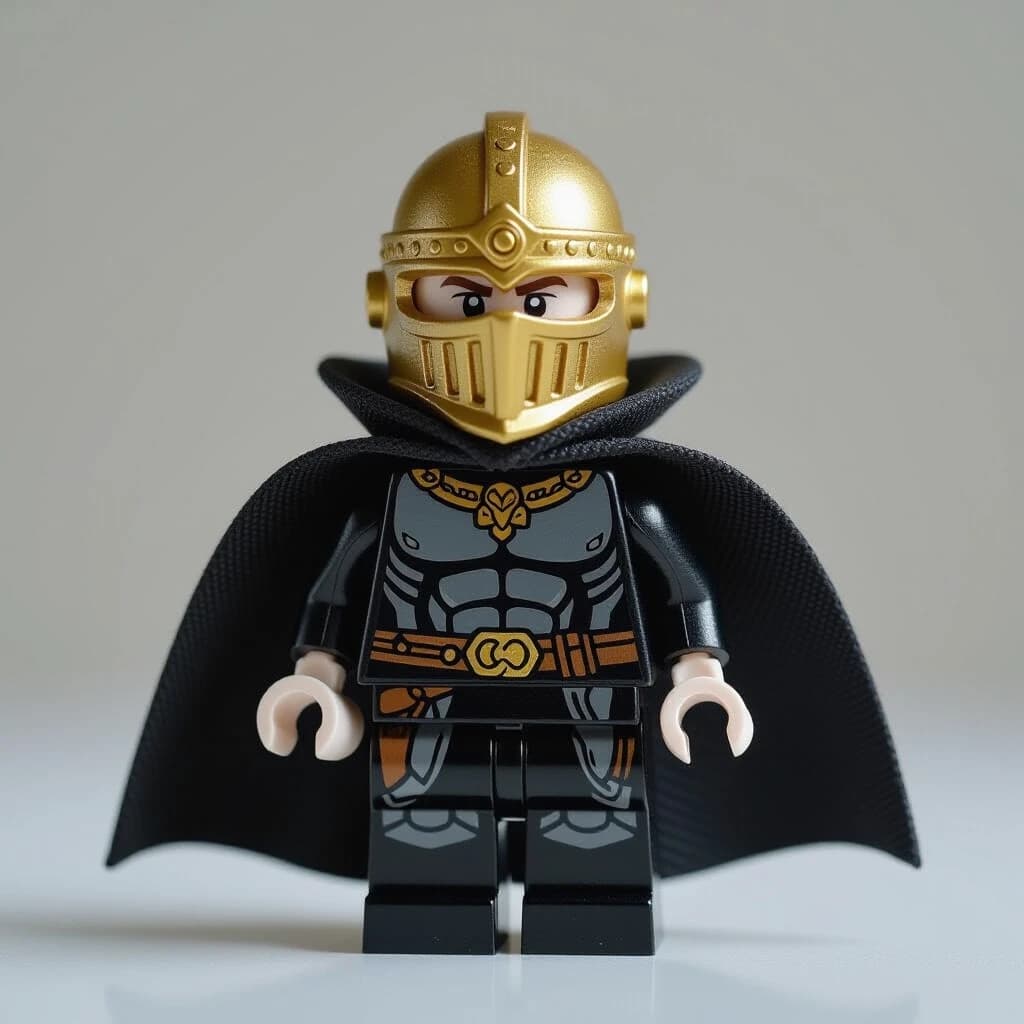 Koshchei the Immortal in a black cape and a golden helmet on his head
Highly detailed original collectible figure in the style of a modular construction set,
painted miniatures
{{art_style}}
Softbox diffused
gouache flat color
halftone comic
{{photo_genre}}
shallow depth of field
{{post_processing}}
pastel palette
subtle film grain
soft glow edges
{{special_techniques}}
macro close-up on details
centered symmetry
{{art_movement}}
Steampunk mechanical details
{{professional_style}}
NFT collectible art style
--no "lego, lego logo, minifigure, copyright, trademark, brand name"
[ORIGINAL DESIGN NOTE: This is a transformative, original character inspired by generic building toy aesthetics, 
not a copy of any protected design. All features are uniquely combined to create a new artistic work.]
Aspect ratio: {{ratio}} 1:1 for social media,
Resolution: high detail, sharp focus on the figure, slightly blurred background
Output: professional product visualization quality, 
Izobrazheniye narisovat' v polnyy rost
Ещё
37
Draw the image in full growth