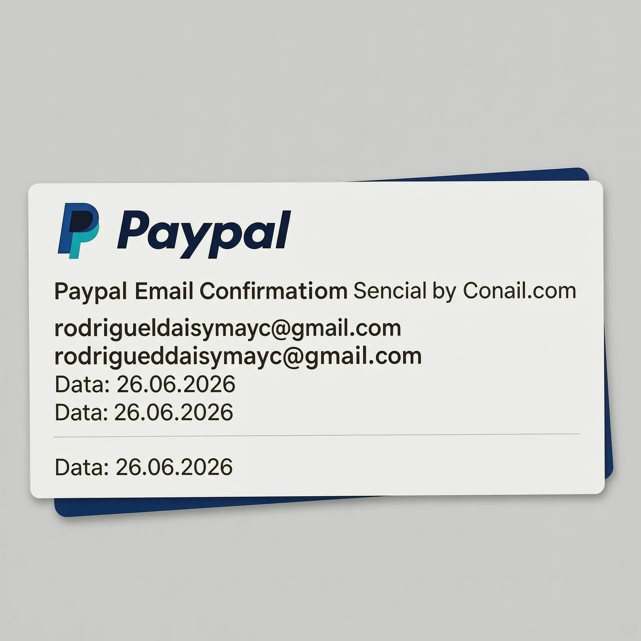 Paypal email confirmation по адресу rodriguezdaisymayc@gmail.com на сумму 50$ дата 26.06.2026