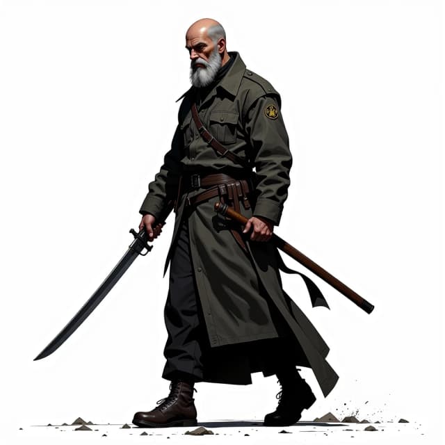 A photorealistic image in the style of a fashion photo shoot of a man of European appearance. Full-length. A man around 50 years old with the bearing of a professional military man. His appearance conveys vast, constantly honed combat experience: his posture is straight, his movements restrained yet confident, and every gesture is precise and as rational as possible. His face has pale skin, a sharply defined nose typical of mountain peoples, and almost black, attentive eyes, behind which one can easily discern self‑control and composure. bald. His build is slender, with no hint of excess weight, but his lean musculature reveals his extraordinary physical strength. He is dressed in simple, unmarked casual clothing — no accessories, jewelry, or protective gear. Even without weapons, it feels as though he is capable of instantly taking control of any situation; his gait and gaze immediately reveal him as a master of hand‑to‑hand combat and a versatile warrior.
A professional character design sheet on a pure white background, horizontal layout, 16:9 aspect ratio, style.. 8К, гиперреализм, формат 16:9