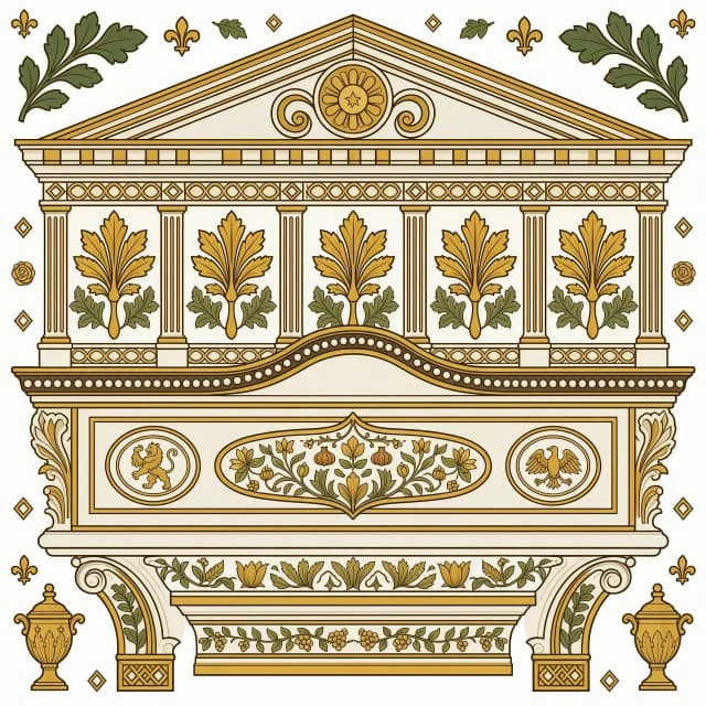 верторный рисунок с орнаментом для дверных наличников