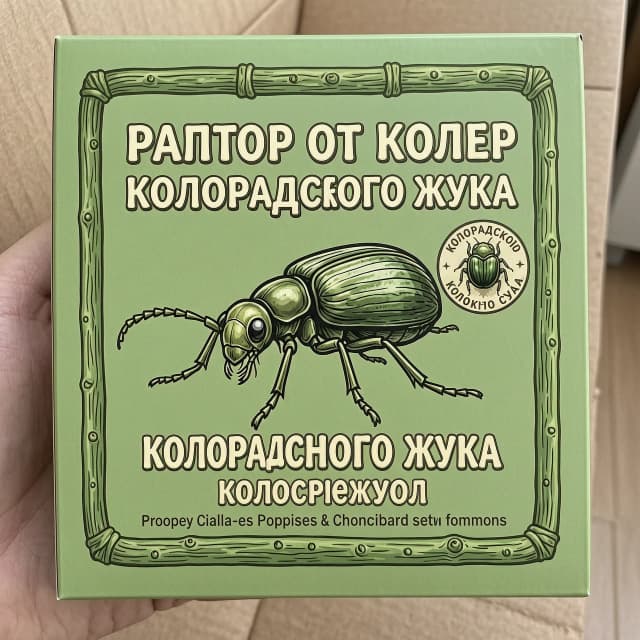 на основе моего изображения сделать изображение товара "раптор от колорадского жука" с изображением колорадского жука
