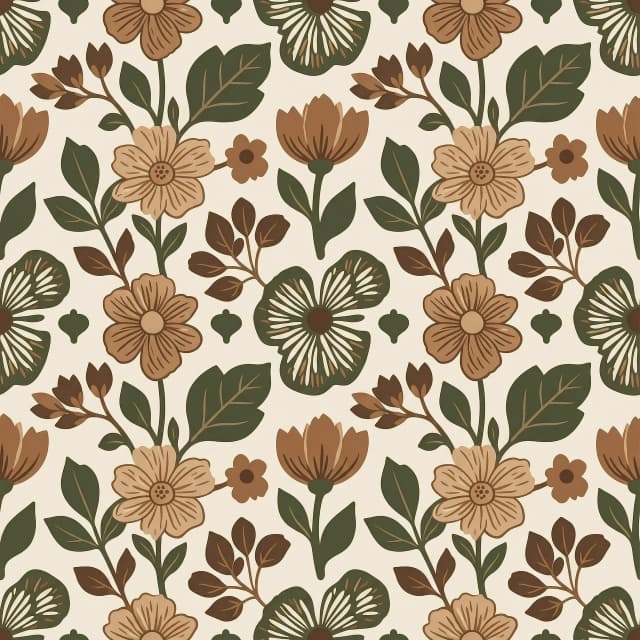 elements for creating an floral pattern (plant elements),the colors (codes) to be used: #555934, #F2E6D8, #BF9B7A, #8C5B3E, #593E2E.