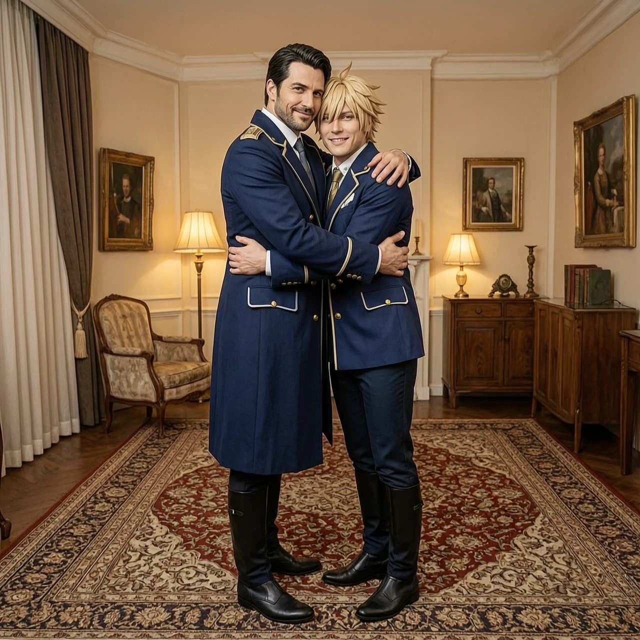 Валерий и дилюк обнимаются