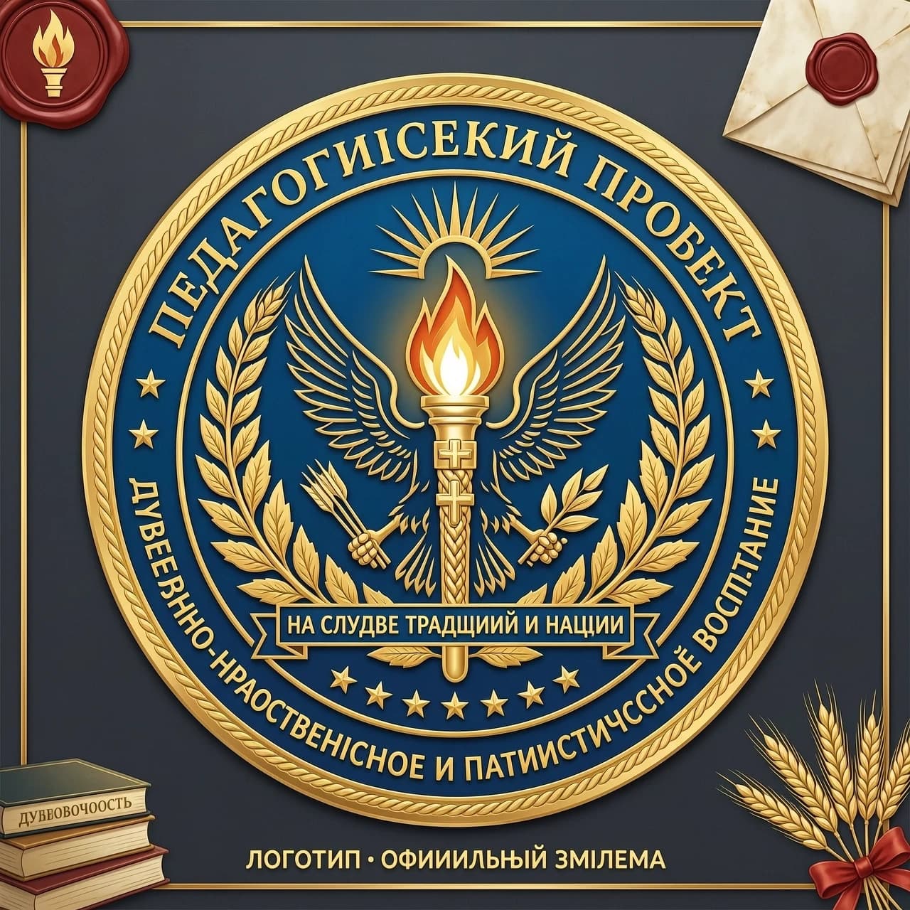 ЛОГОТИП ПЕДАГОГИЧЕСКОГО ПРОЕКТА, ОБЪЕДИНЯЮЩИЙ ДУХОВНО-НРАВСТВЕННОЕ И ПАТРИОТИЧЕСКОЕ ВОСПИТАНИЕ
