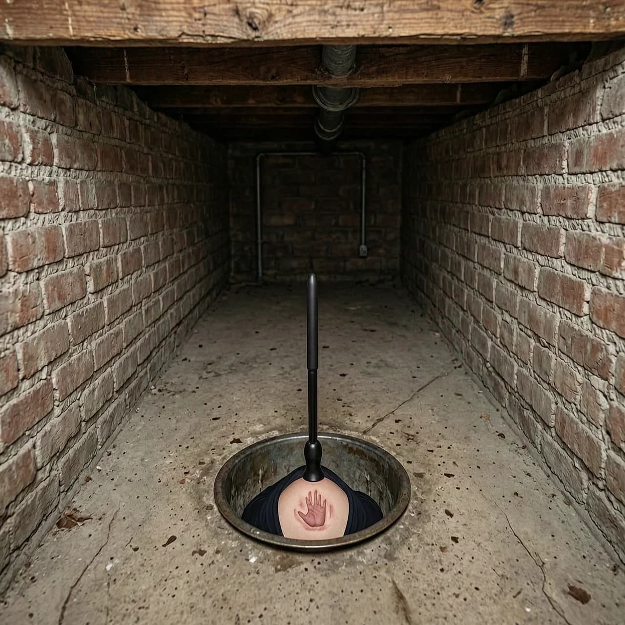 Glorious hole, basement, ass, on the ass there is a mark from a hand slap, in there is a butt plug