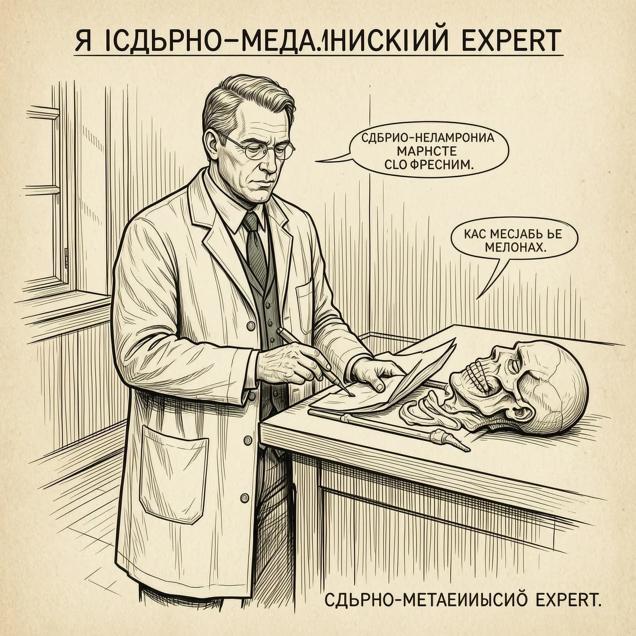 Я судебно-медицинский эксперт, изобрази рисунком