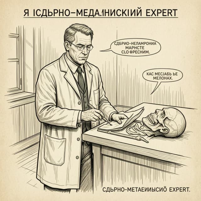 Я судебно-медицинский эксперт, изобрази рисунком