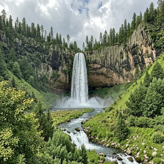 Пейзаж с водопадом