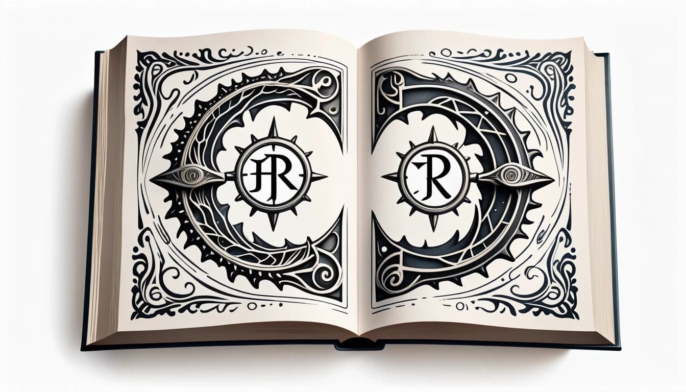 A symmetrical book chapter divider element, isolated on a solid white
background. In the exact center, there is a tiny, elegant mechanical gear shift
lever ornament with glowing mystical rune symbols carved around its base.
Delicate, thin waves and stylized sea kelp lines spread out horizontally to the
left and right from the center. Black and white ink line art, clean silhouette,
engraving style, sharp details, vector icon.