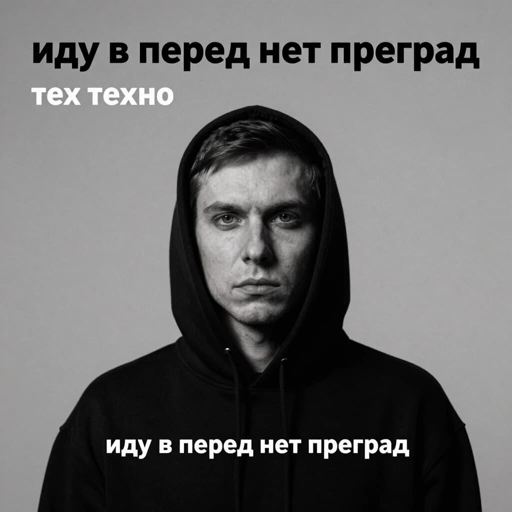 Обложка трека в стиле техно. "иду в перед нет преград"