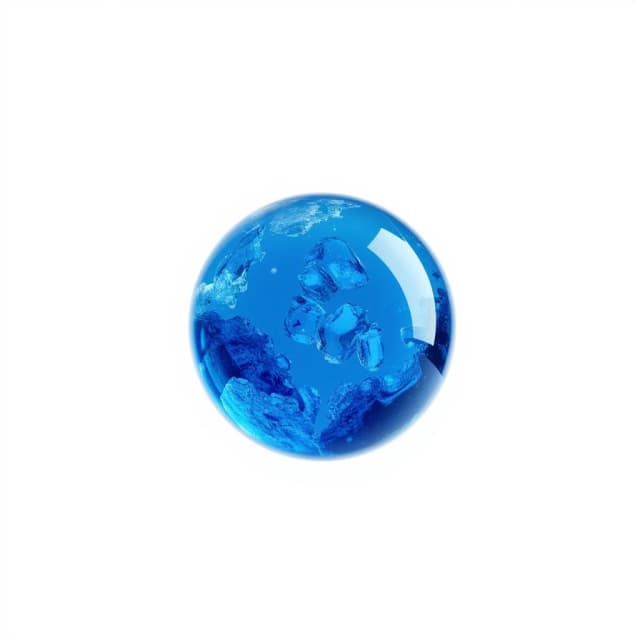 Award-winning professional photo on a pristine white background. A masterpiece, stunningly beautiful. A planet made entirely of bright blue gas and glass.