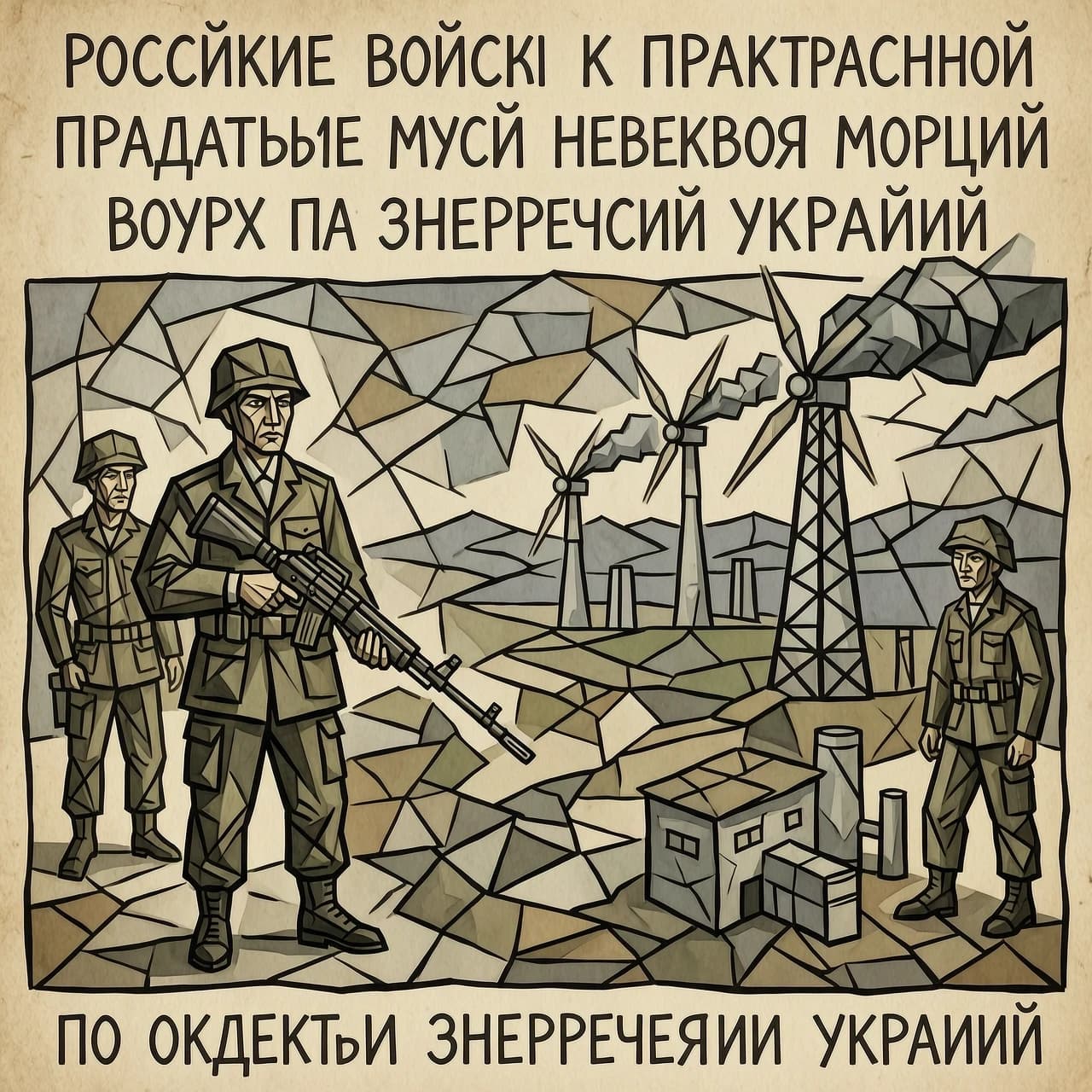 Нарисуй в стиле Пикассо. Российские войска приступили к практической подготовке массированных ударов небывалой мощи по объектам энергетики Украины.