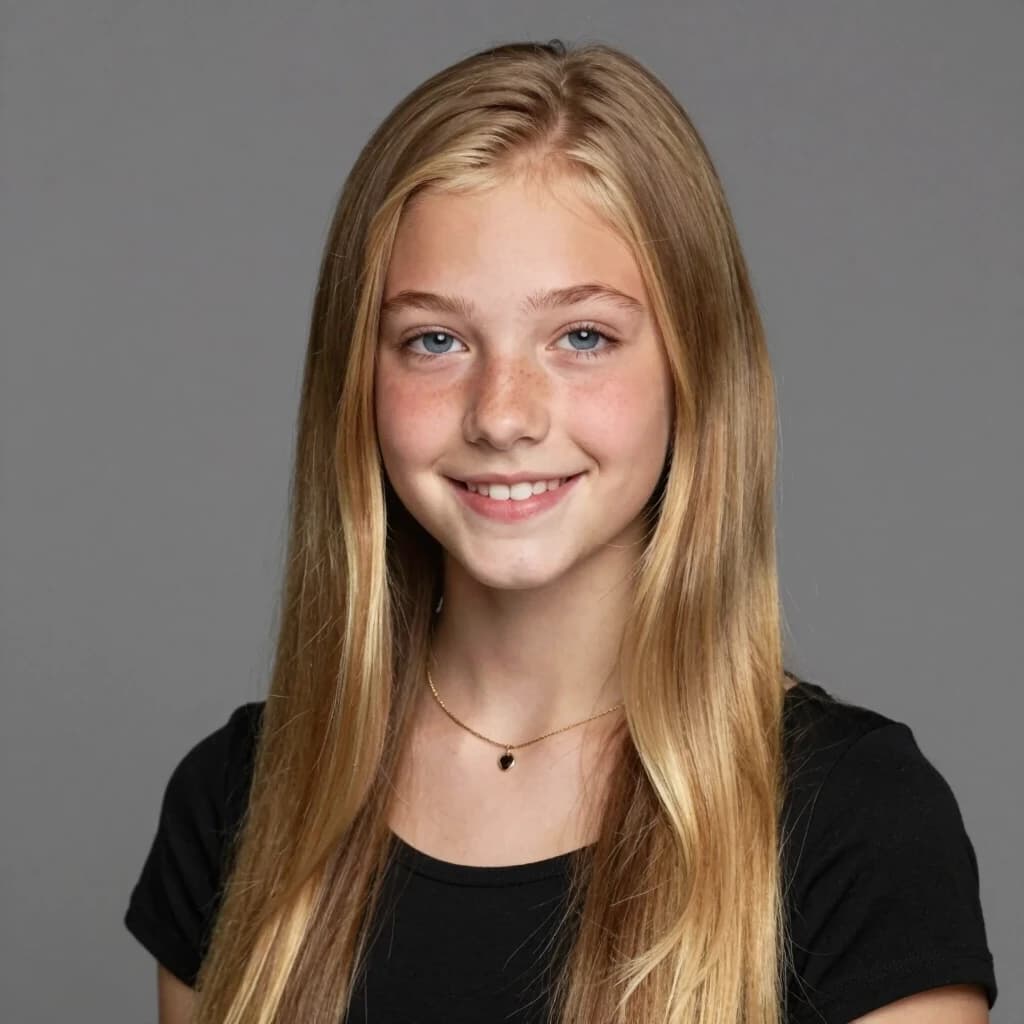 beautiful sixteen-year-old girl with long blonde hair