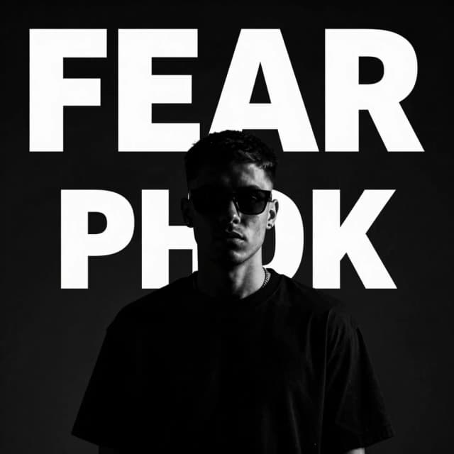 создай обложку для трека fear в стиле phonk,без надписей и цифр