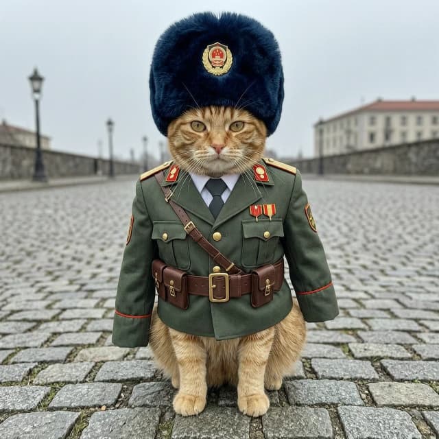 Кот в форме Росгвардии