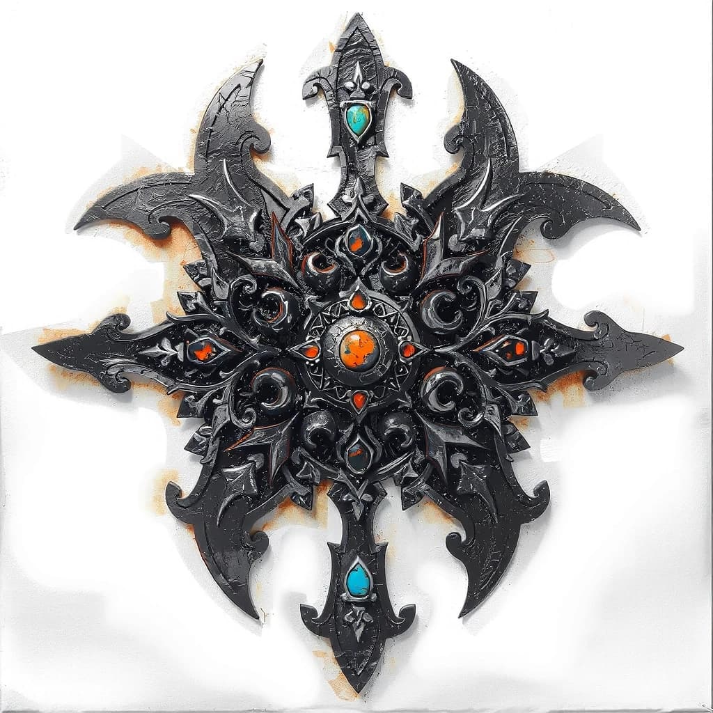 Create corners on a pure white background, NO SHADOW!!!!: blackened silver; Celtic lines; small red or blue stones; symmetry; gothic fantasy. only four corners, on one sheet nothing more