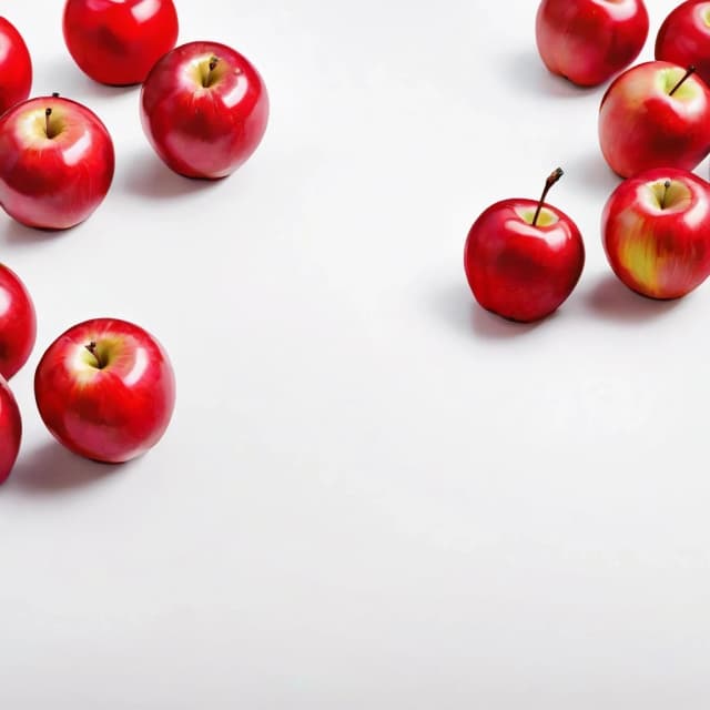 a red apple on a white table
